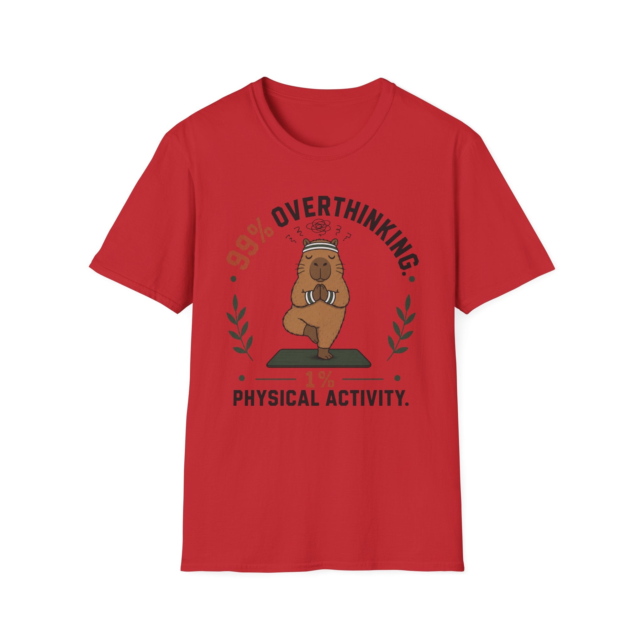 99% Overthinking 1% Physical Activity Funny Capybara T-Shirt