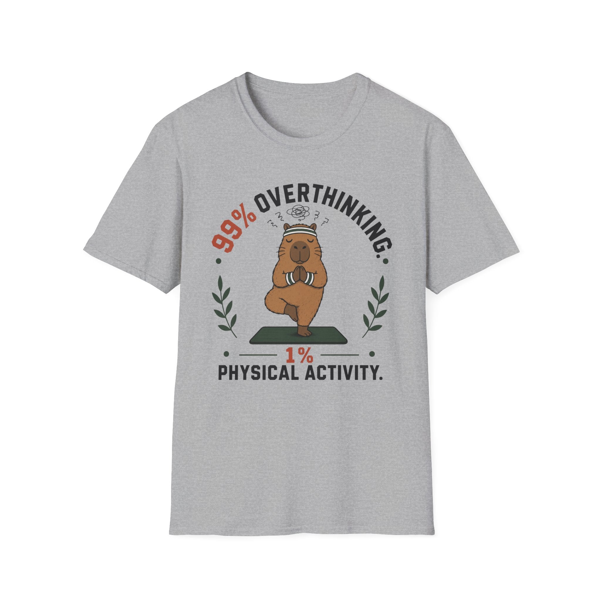 99% Overthinking 1% Physical Activity Funny Capybara T-Shirt