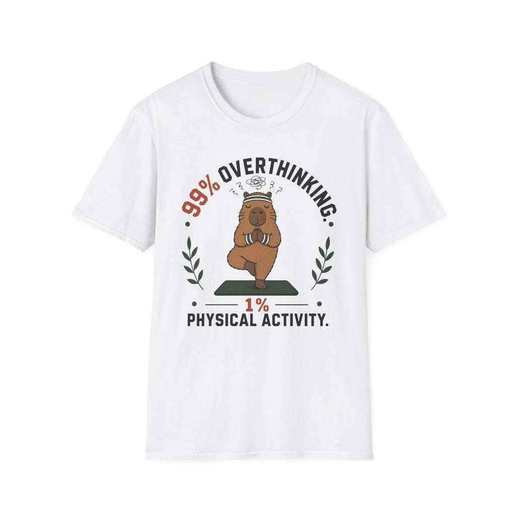 99% Overthinking 1% Physical Activity Funny Capybara T-Shirt
