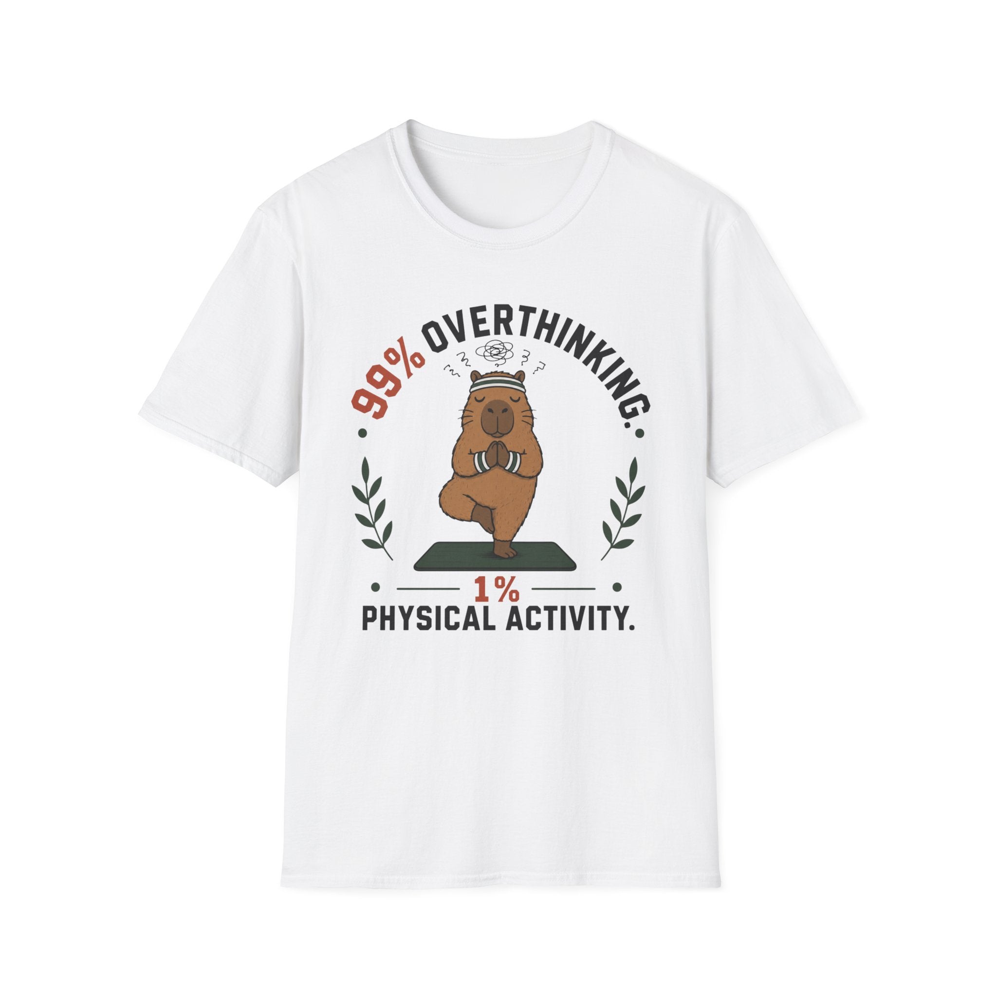 99% Overthinking 1% Physical Activity Funny Capybara T-Shirt